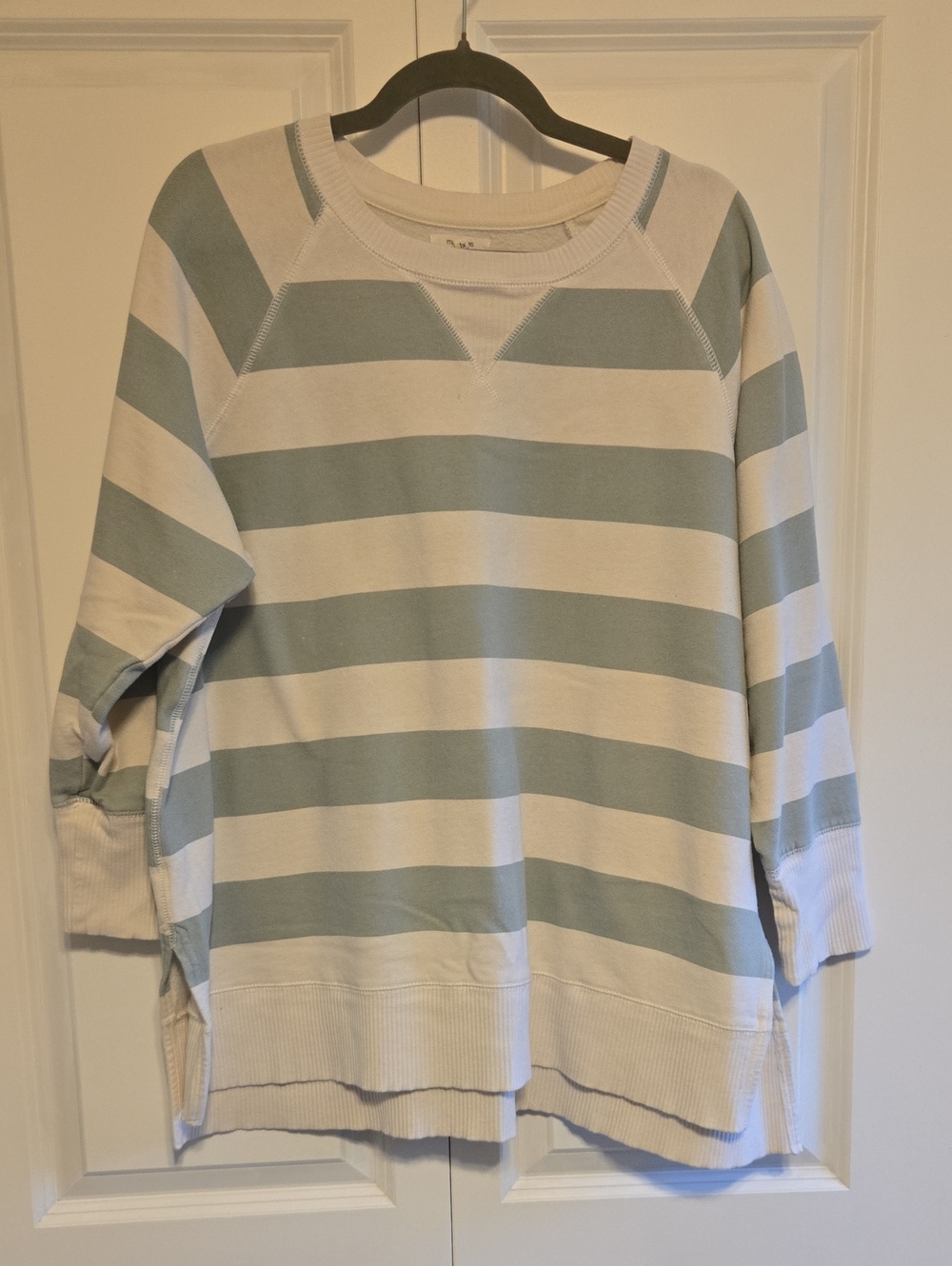 Maurices green and White Striped Sweatshirt